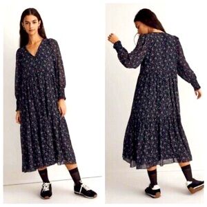 Madewell Georgette Tiered Dress, L